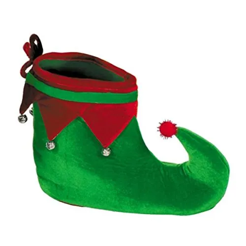 amscan 393235 Adult Elf Fabric Party Costume Shoes 1