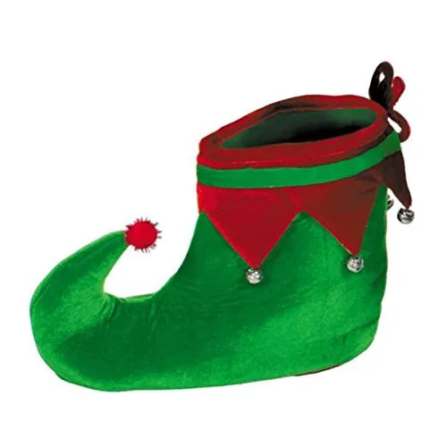 amscan 393235 Adult Elf Fabric Party Costume Shoes 1