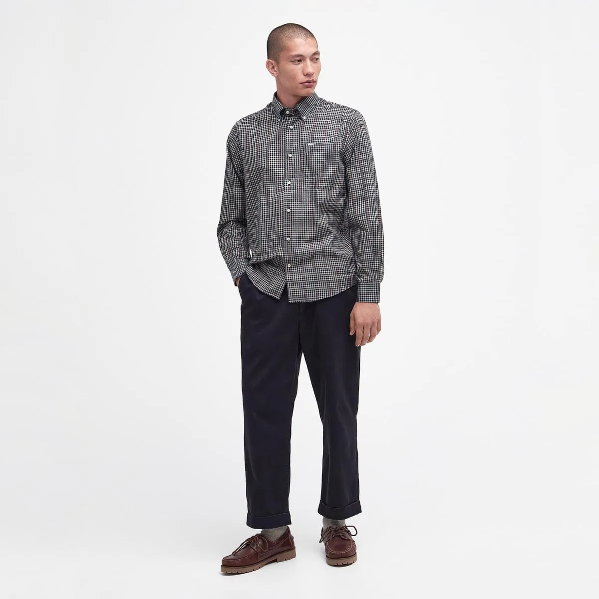 Barbour Henderson Thermo Weave Regular Fit Men's Shirt | Navy