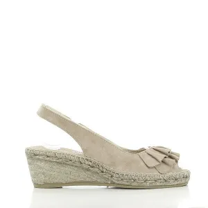 Calzanor 1536 Volantes Taupe Slingback Espadrilles
