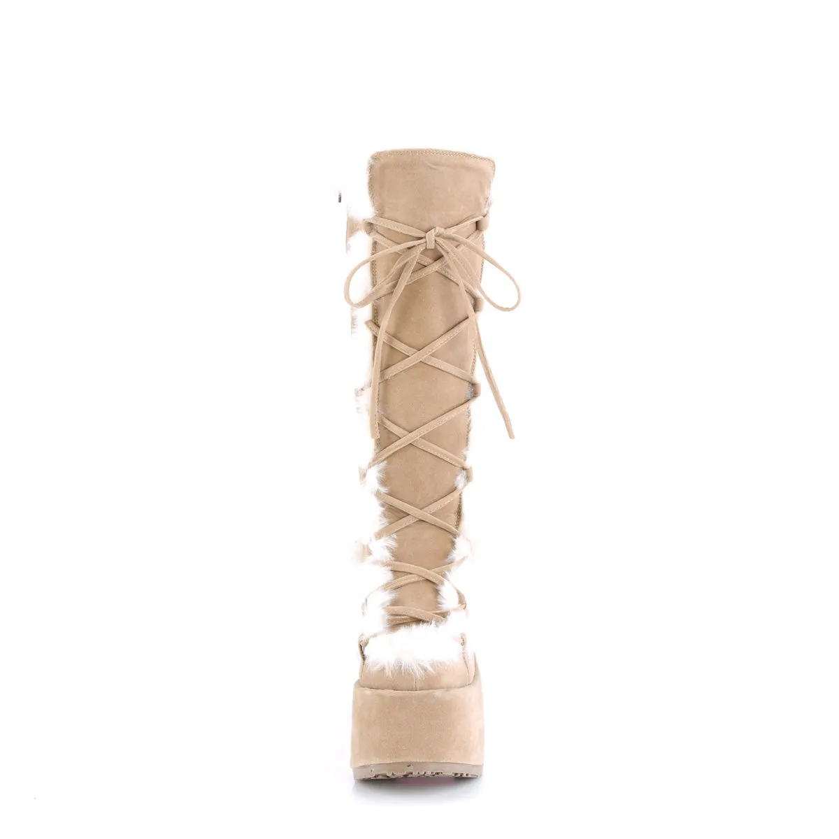 CAMEL-311 Demoniacult Alternative Footwear Women's Calf High Brown Boots