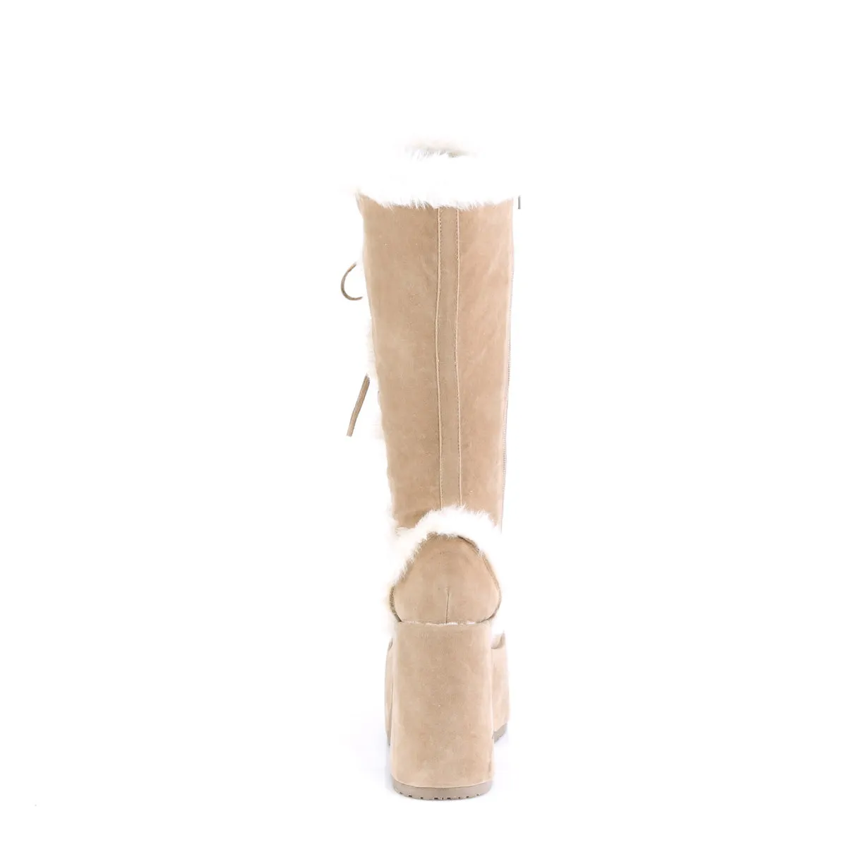 CAMEL-311 Demoniacult Alternative Footwear Women's Calf High Brown Boots