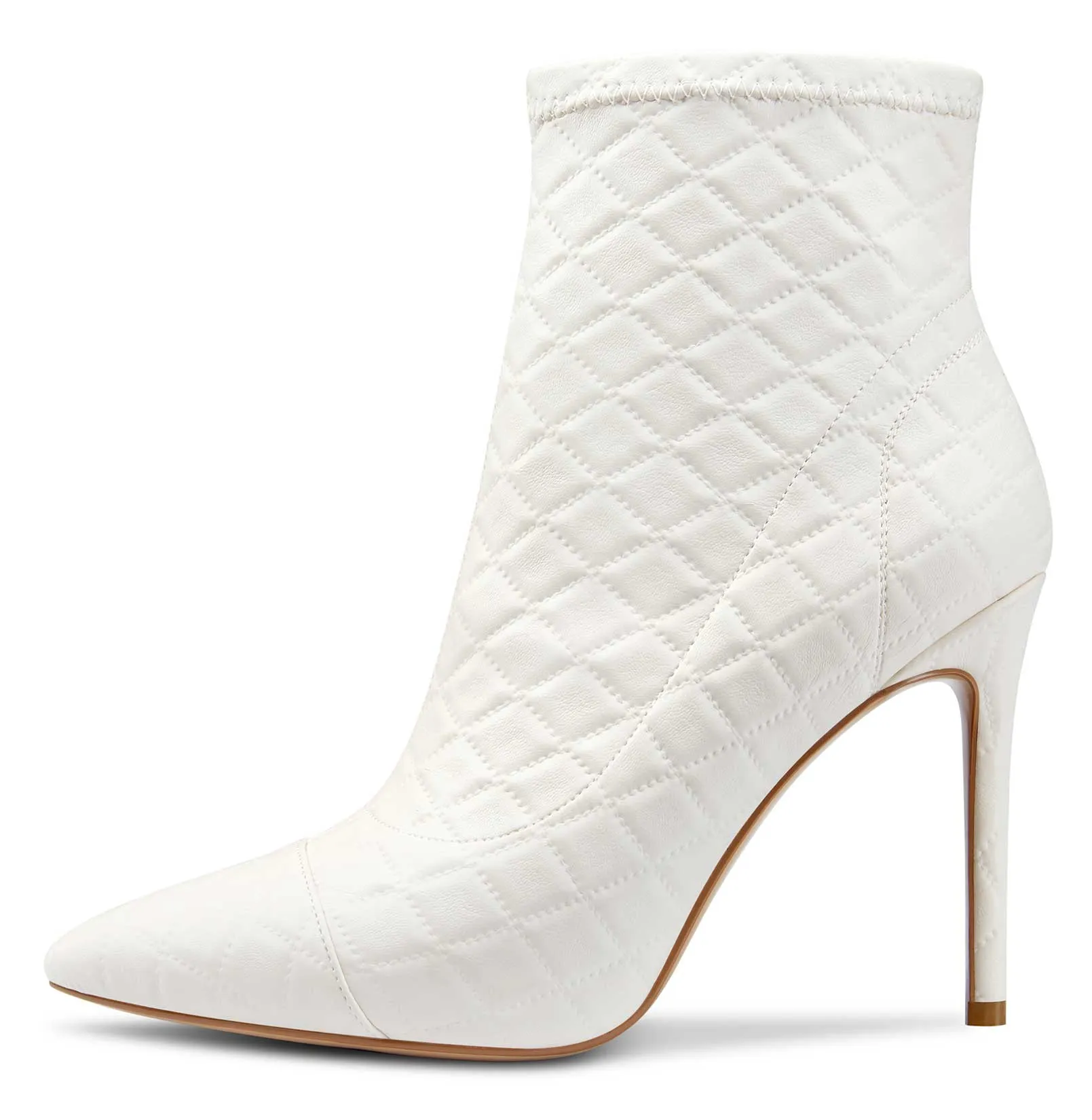 CASTAMERE Women's High Heel Ankle Boots Slip-on Pointed Toe Stretch Boot Stilettos Basic Classic Boots 10CM Heels