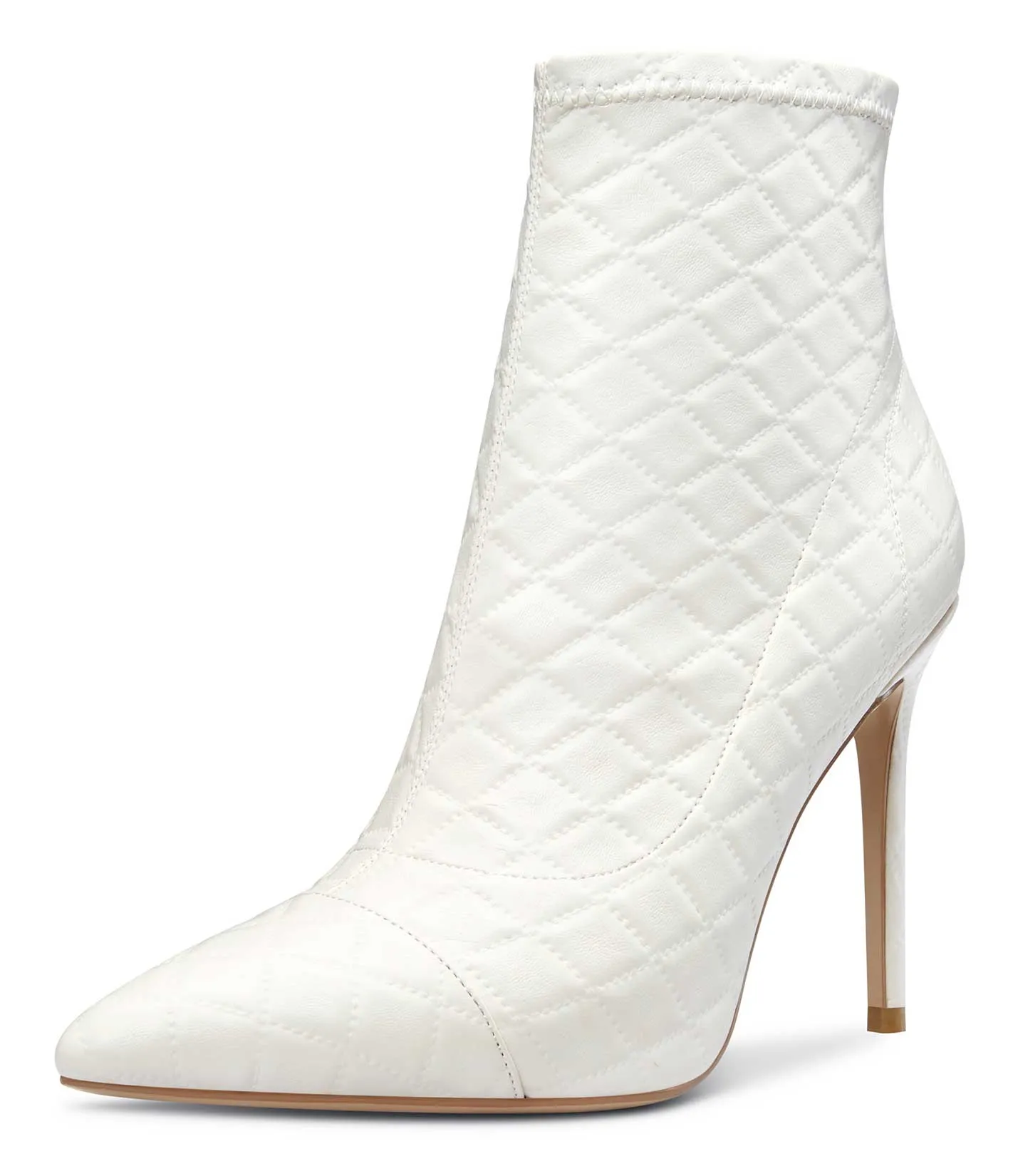CASTAMERE Women's High Heel Ankle Boots Slip-on Pointed Toe Stretch Boot Stilettos Basic Classic Boots 10CM Heels