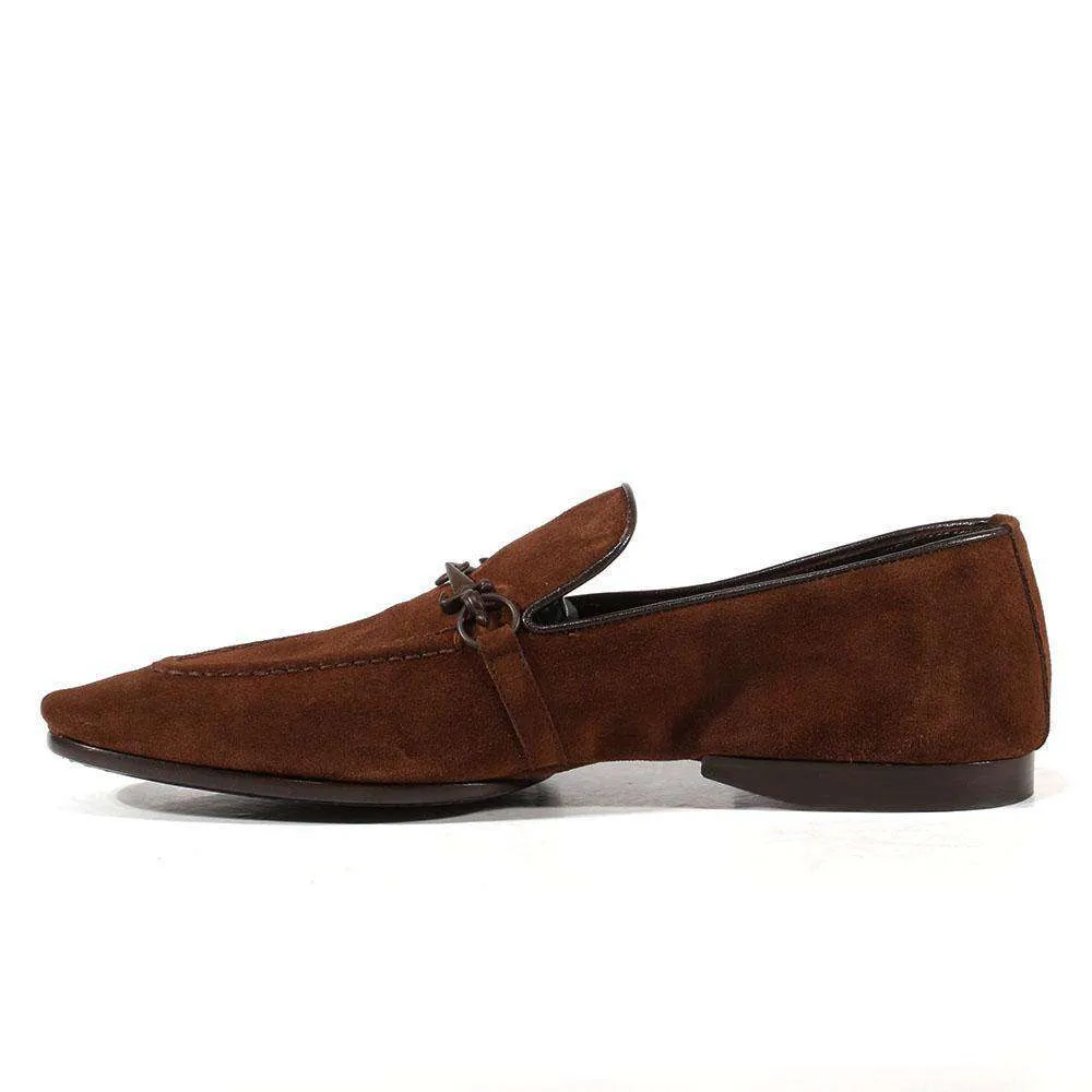 Cesare Paciotti Luxury Italian Men's Designer Shoes Camoscio Fondente Brown Nappa Suede Loafers (CPM3136)