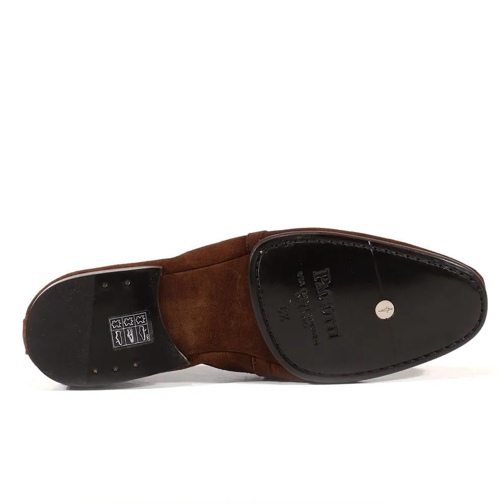 Cesare Paciotti Luxury Italian Men's Designer Shoes Camoscio Fondente Brown Nappa Suede Loafers (CPM3136)