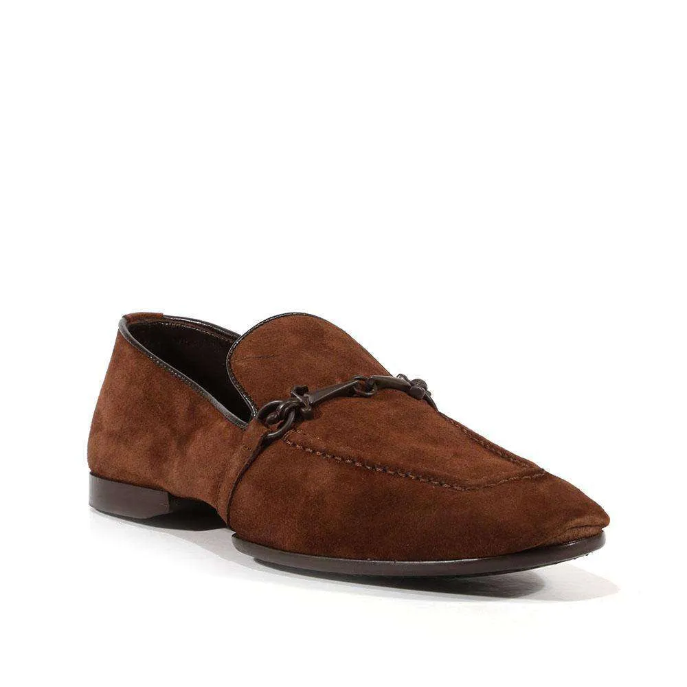Cesare Paciotti Luxury Italian Men's Designer Shoes Camoscio Fondente Brown Nappa Suede Loafers (CPM3136)