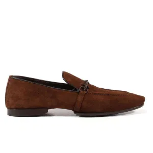 Cesare Paciotti Luxury Italian Men's Designer Shoes Camoscio Fondente Brown Nappa Suede Loafers (CPM3136)