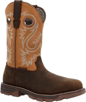 Georgia Boot Carbo-Tec FLX 11" Waterproof Alloy Toe Pull On Work Boot, Brown And Orange, Size 13(M)