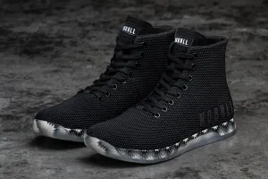 HIGH-TOP BLACK PATCHWORK TRAINER (WOMEN'S)