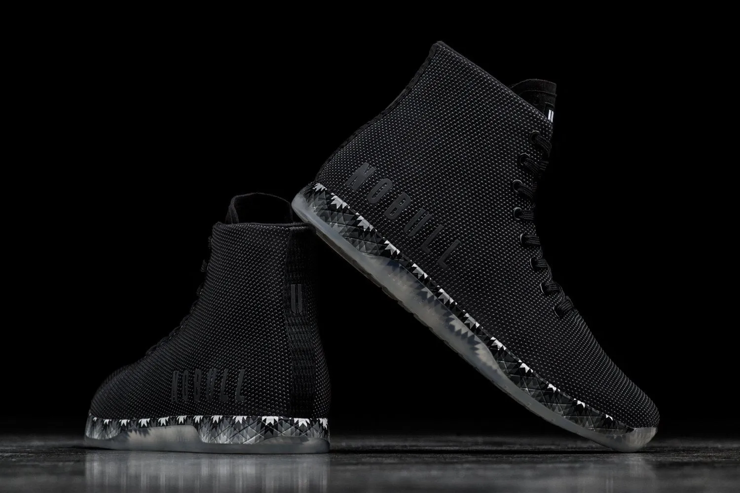 HIGH-TOP BLACK PATCHWORK TRAINER (WOMEN'S)