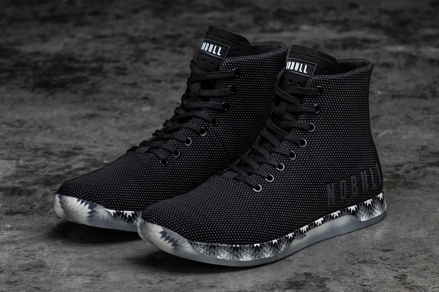 HIGH-TOP BLACK PATCHWORK TRAINER (WOMEN'S)