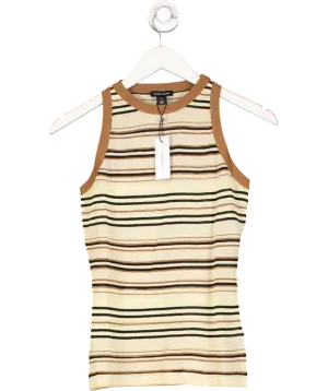 Karen Millen Brown Lightweight Striped Tank UK XS