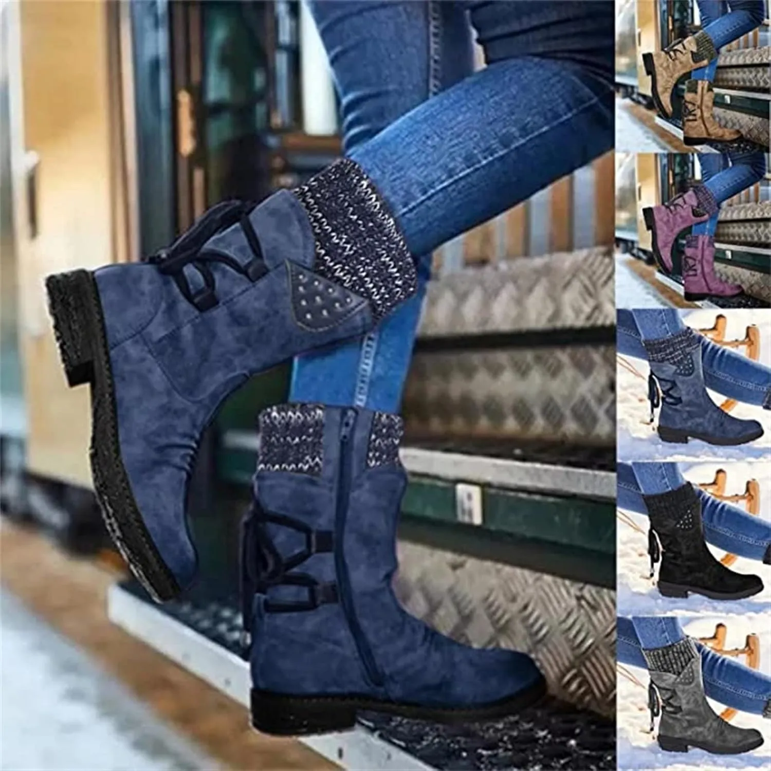 Ladmiple Fall Bo_oties for Women 2023 Low He_el Mid_Calf Dress Biker bo_ots Motorcycle Combat Military an_kle bo_oties