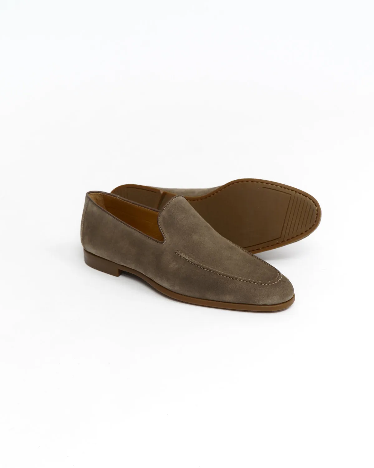 Lecera Taupe Suede Flex Sole Loafers