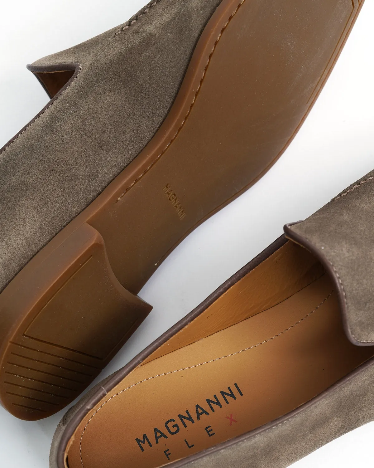 Lecera Taupe Suede Flex Sole Loafers