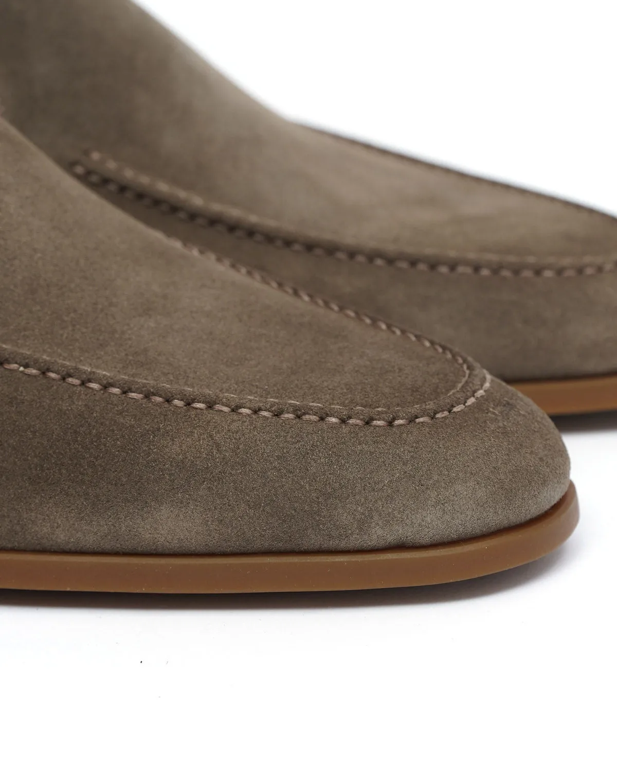 Lecera Taupe Suede Flex Sole Loafers
