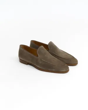 Lecera Taupe Suede Flex Sole Loafers