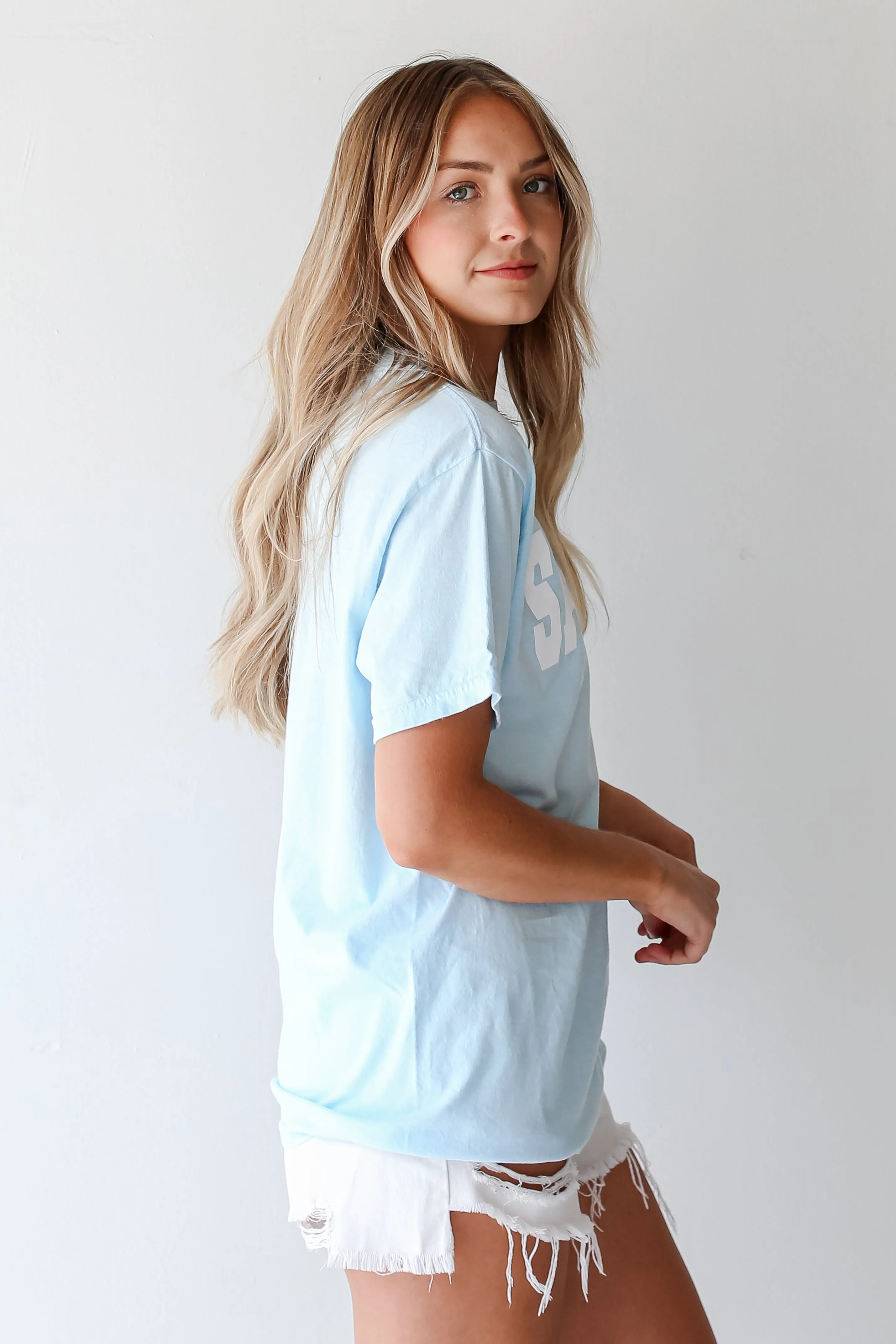 Light Blue Savannah Georgia Block Letter Tee