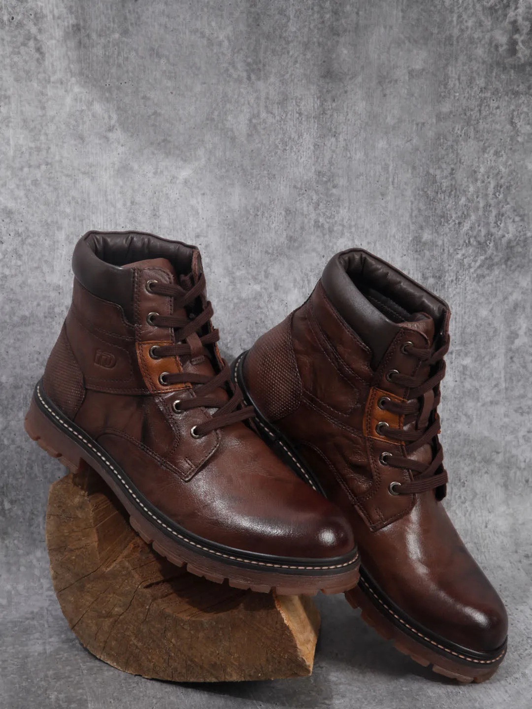 Men's Brown Round Toe Casual Boot (ID1170)