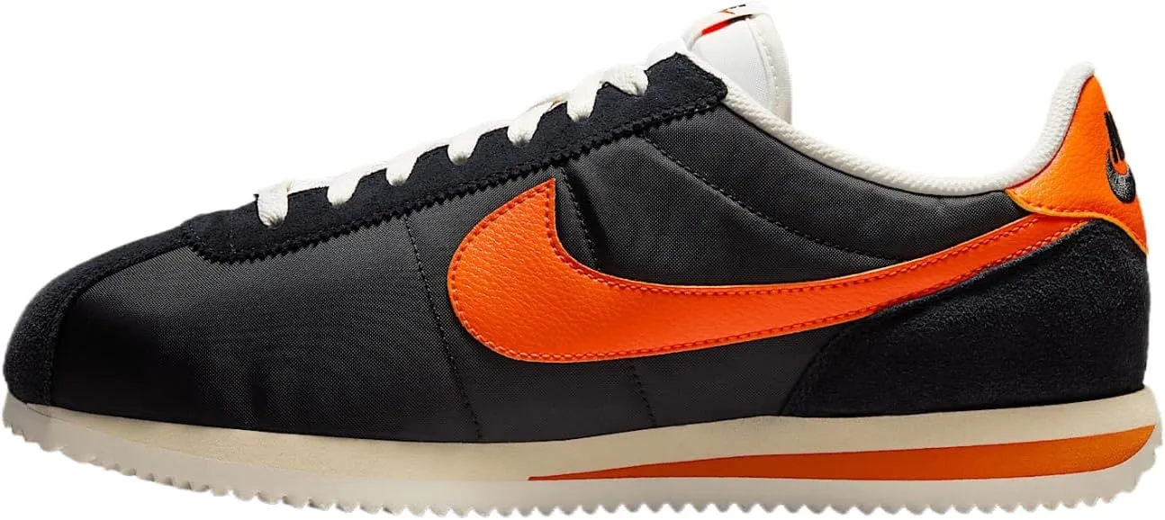 Nike Cortez Textile Men's Shoes (HF0263-003, Black/Sail/Muslin/Safety Orange)