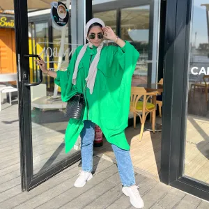 Oversized front zipped jacket
