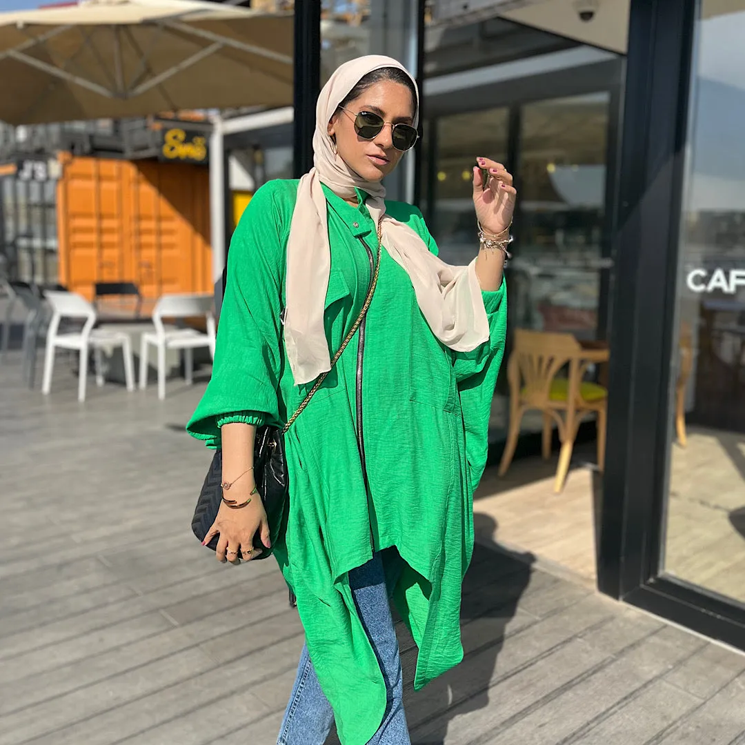 Oversized front zipped jacket