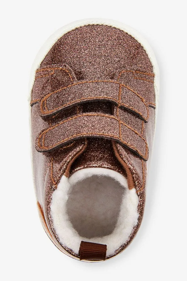 Rose Gold Glitter Warm Lined Baby Boots