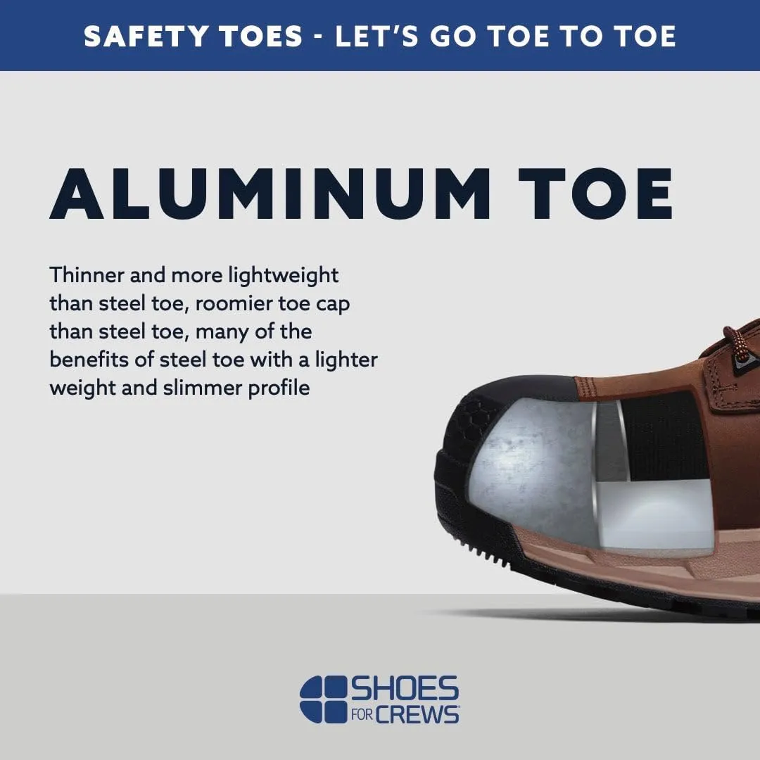 Shoes for Crews Piston, Men's, Women's, Unisex Aluminum Toe (at) Low Work Shoes, Slip Resistant, Water Resistant, Black Shoes