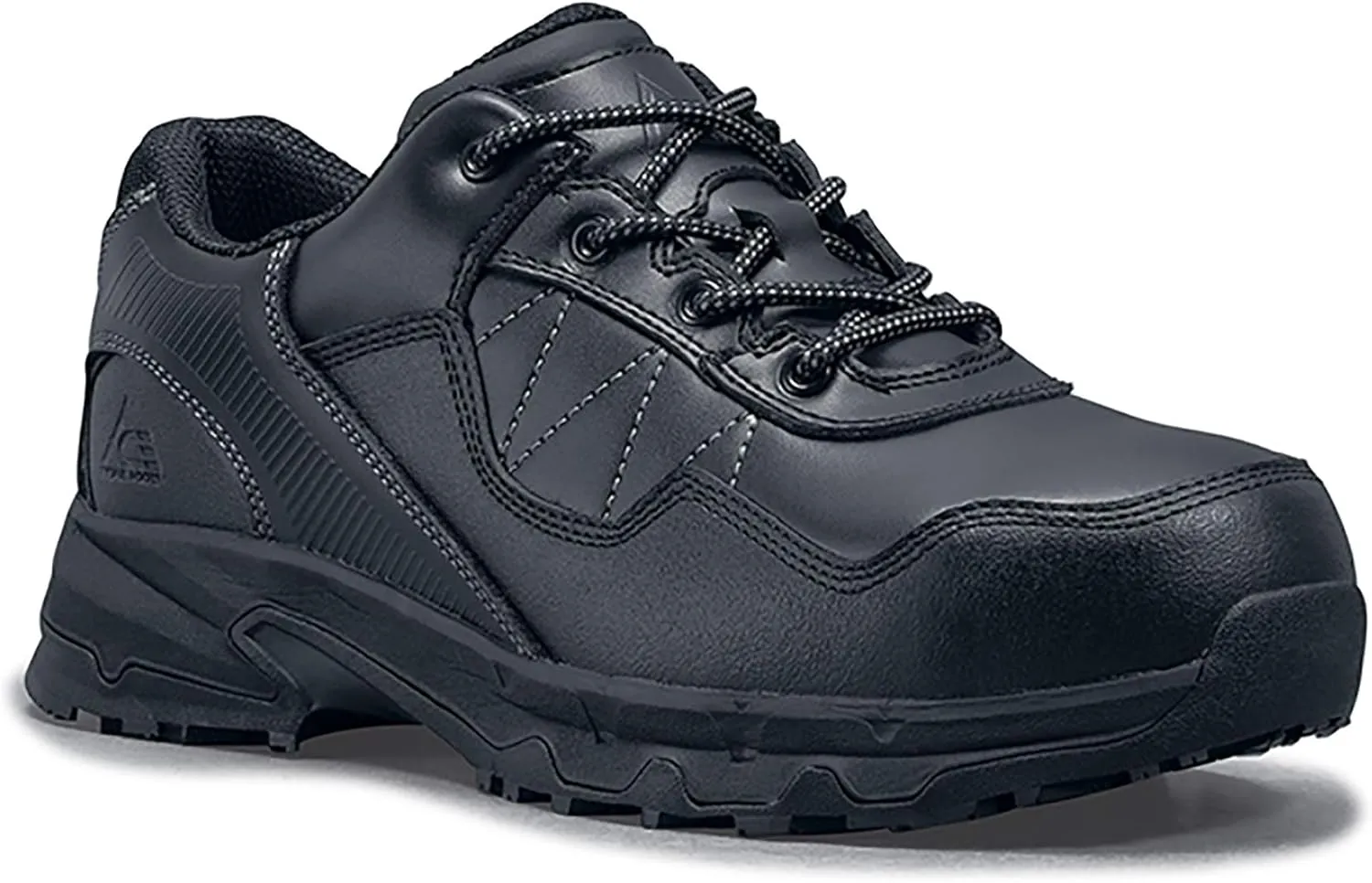 Shoes for Crews Piston, Men's, Women's, Unisex Aluminum Toe (at) Low Work Shoes, Slip Resistant, Water Resistant, Black Shoes