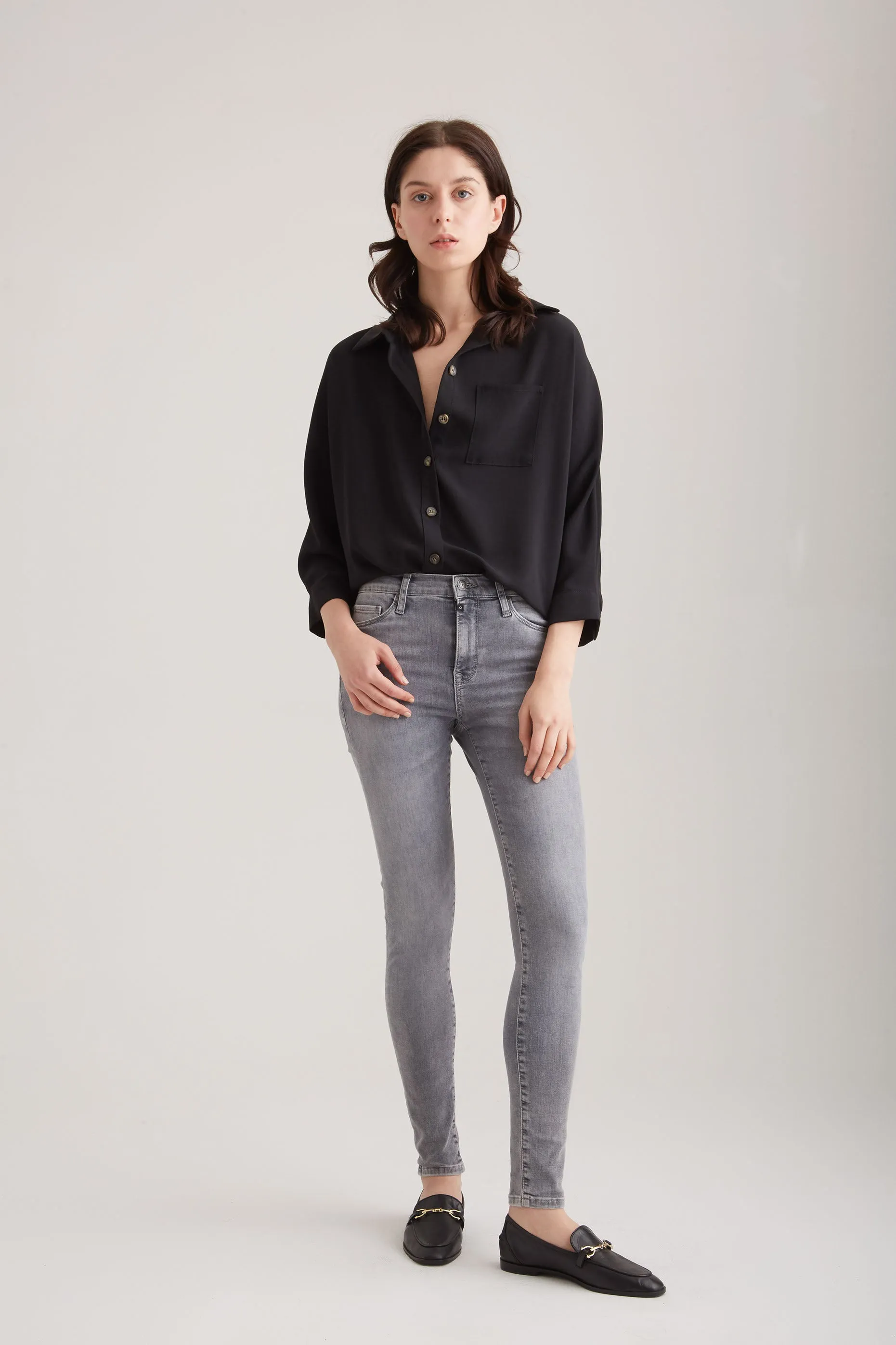 Sophia - High Waist Super Skinny - Grey Vintage