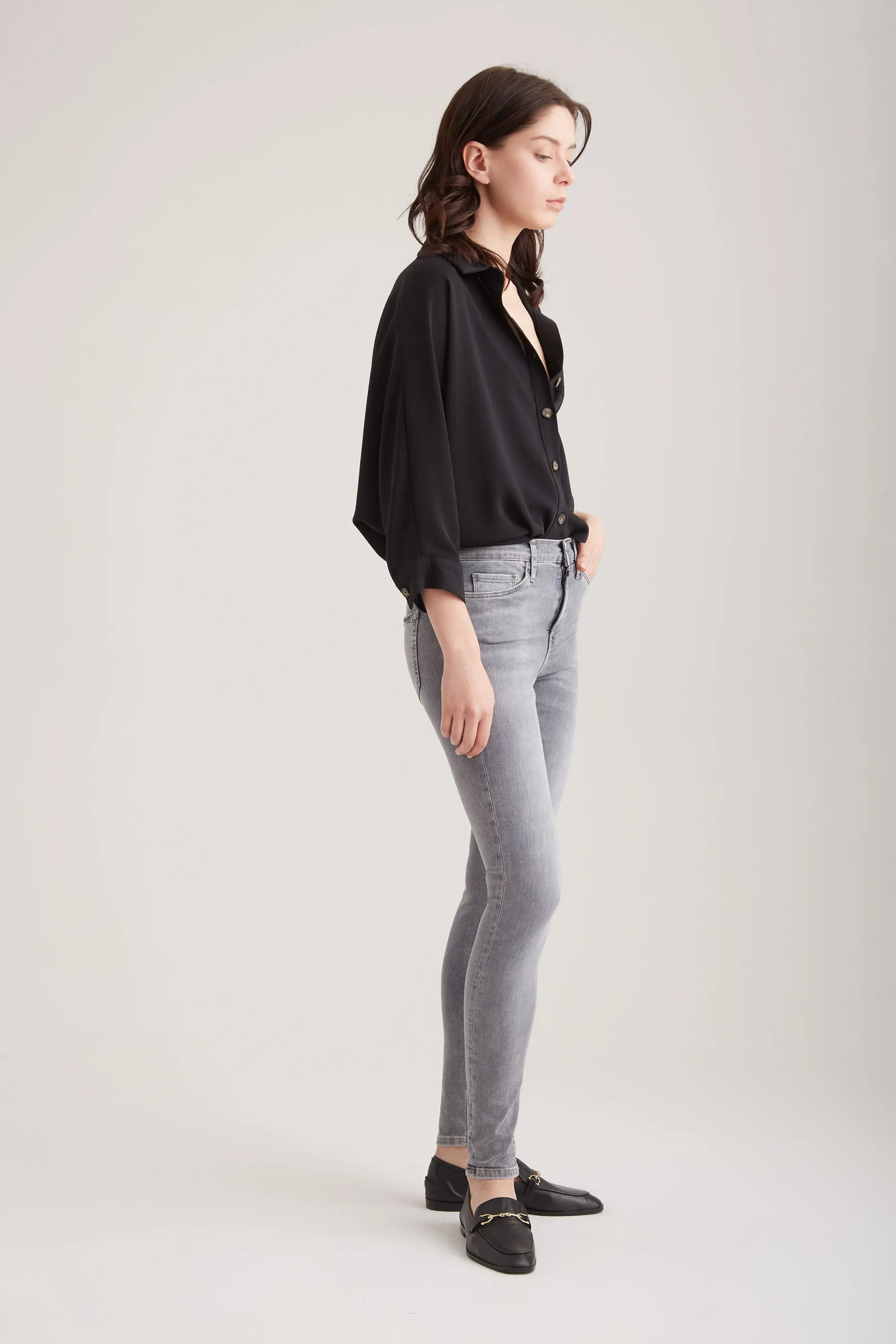 Sophia - High Waist Super Skinny - Grey Vintage