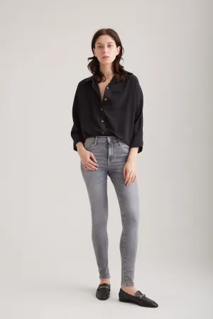 Sophia - High Waist Super Skinny - Grey Vintage