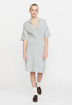 SRHenrietta Polo Dress knit - Light Grey Melange