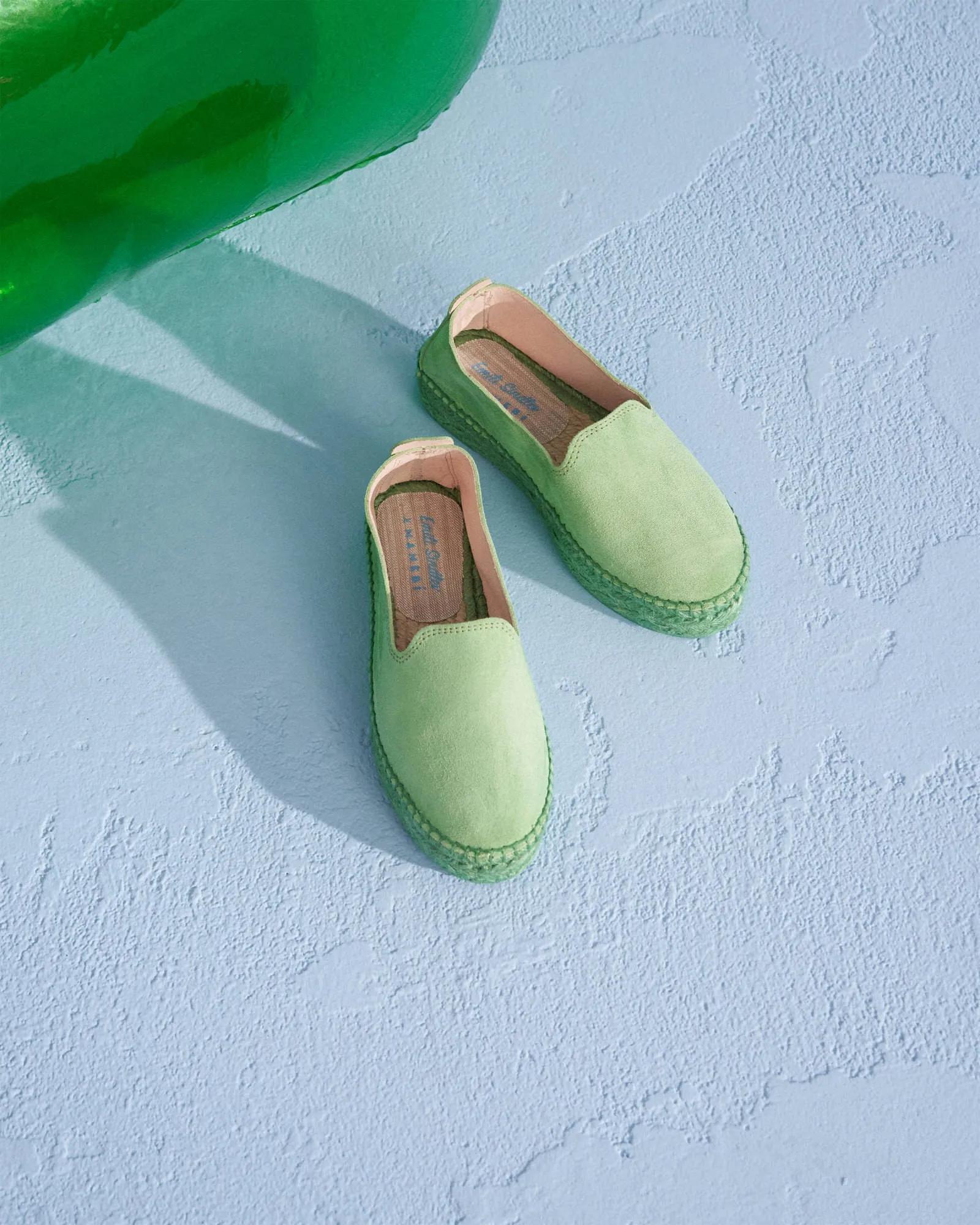 Suede Double Sole Espadrilles - E00D0 - Emili Sindlev x Manebí Pastel Green On Tone
