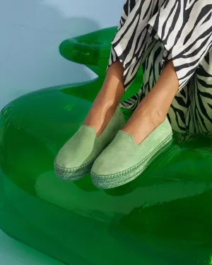 Suede Double Sole Espadrilles - E00D0 - Emili Sindlev x Manebí Pastel Green On Tone