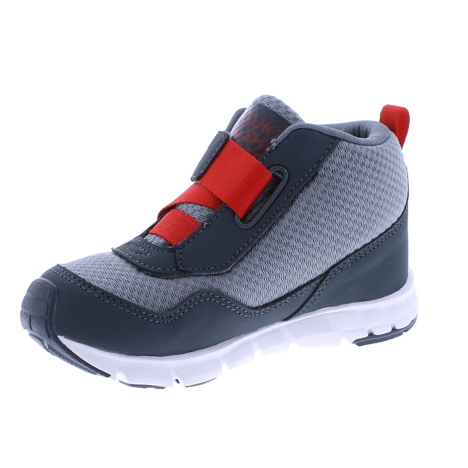Tsukihoshi Tokyo | Slate/Red Waterproof Kids High Top Sneakers