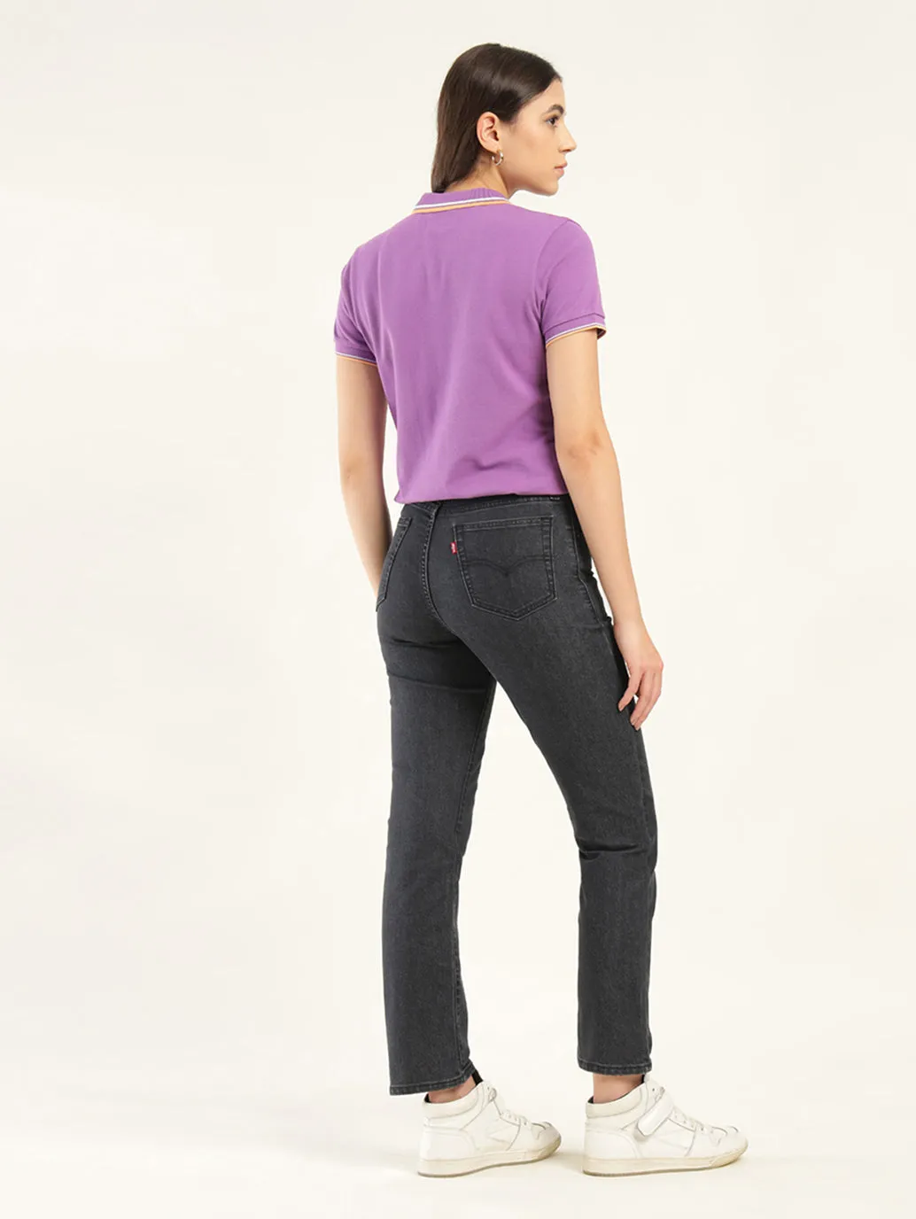 Women's 724 Black Slim Straight Fit High Rise Jeans